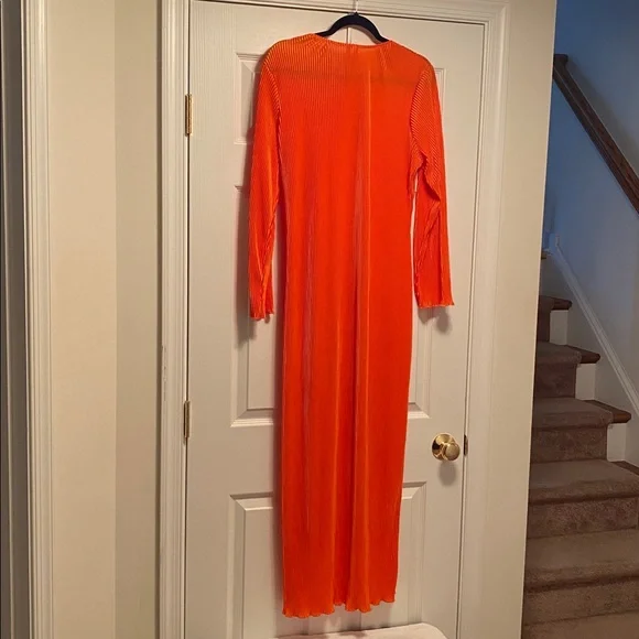 Orange Long Sleeve Textured Maxi Dress…size XL - Picture 2 of 5
